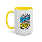 Coffee Mug — "My Blood Type Is Coffee" Accent Ceramic Mug (11/15oz)