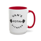 Van's Total Fitness Coffee Mug (11oz/15oz) — Gym Barbell Ceramic Mug