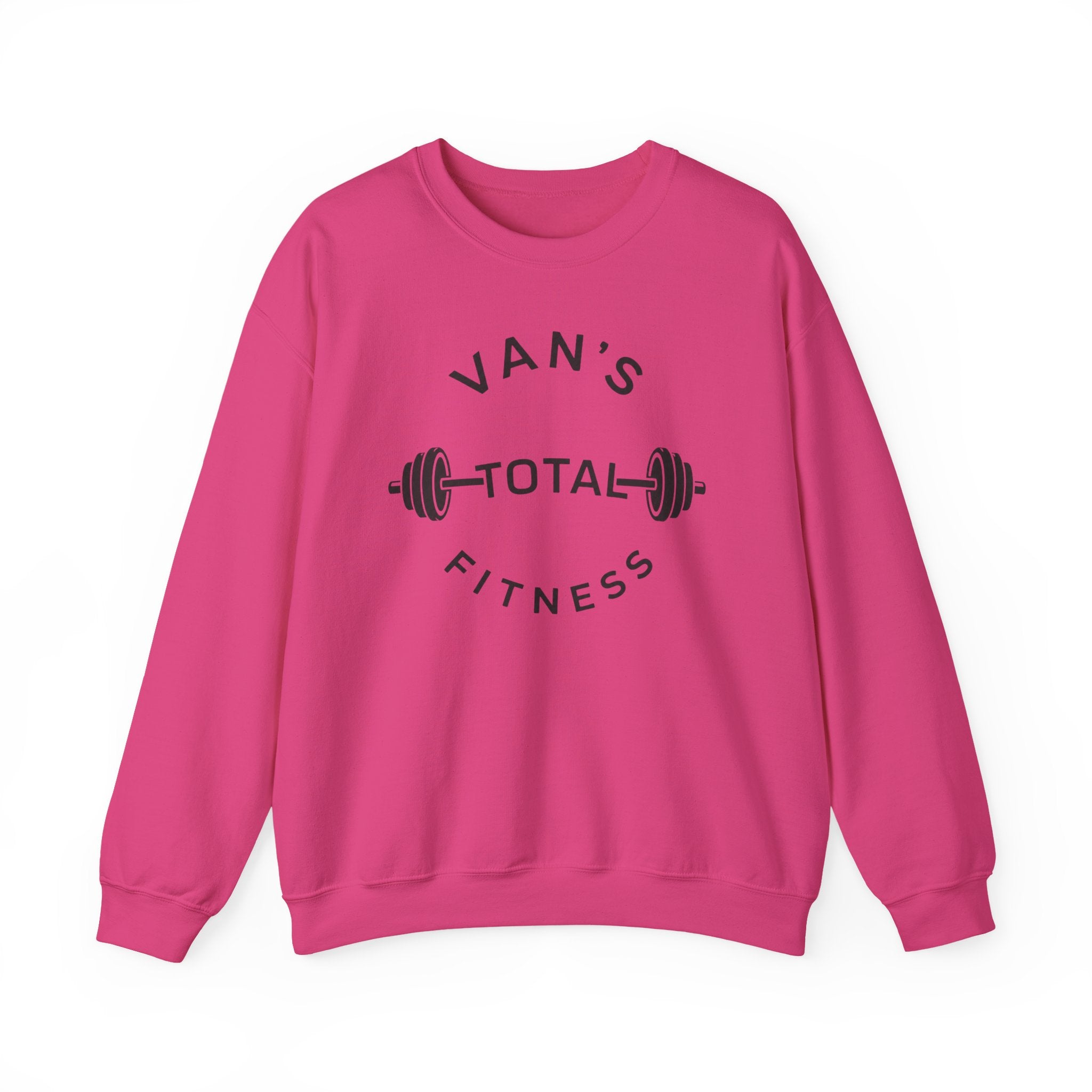 Fitness Crewneck Sweatshirt — "Van's Total Fitness" Barbell Logo