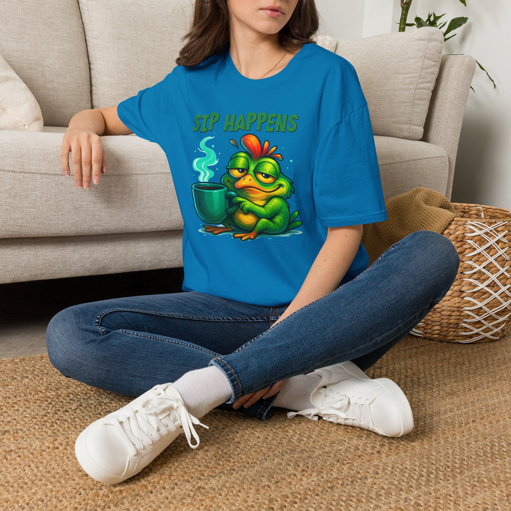 Sip Happens Frog T-Shirt — Funny Coffee Lover Tee