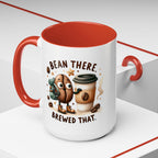 Bean There Brewed That Coffee Mug — Cute Coffee Bean & Cup Accent Mug (11/15oz)