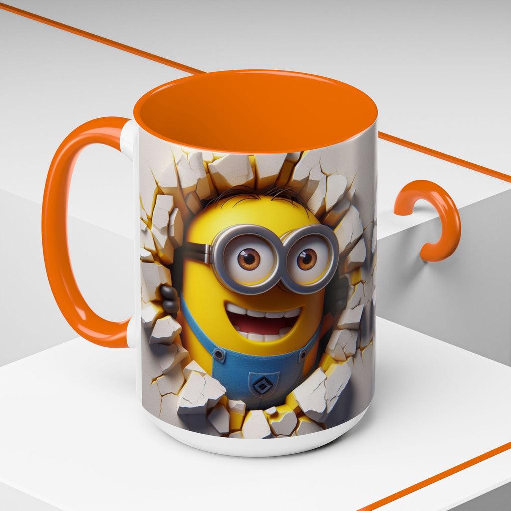 Minion "Breaking Wall" Accent Coffee Mug — Funny Cartoon Movie Character 11/15oz