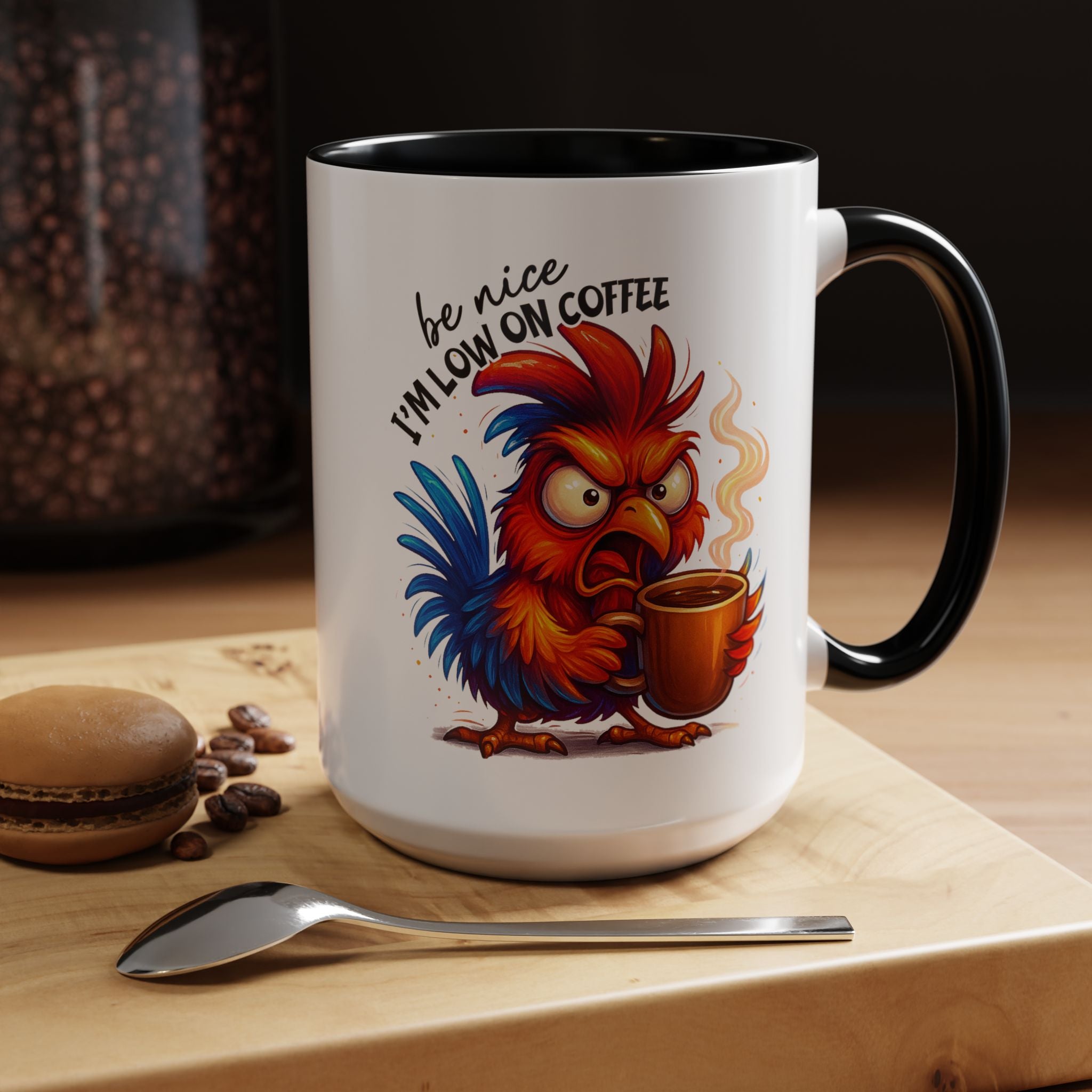 Angry Rooster 'Be Nice I'm Low on Coffee' Ceramic Coffee Mug (11/15oz)