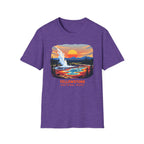Yellowstone National Park Scenic T-Shirt — Geyser Sunset Graphic Tee
