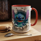 Stitch Peekaboo Accent Coffee Mug – Cute Alien Character 11/15oz