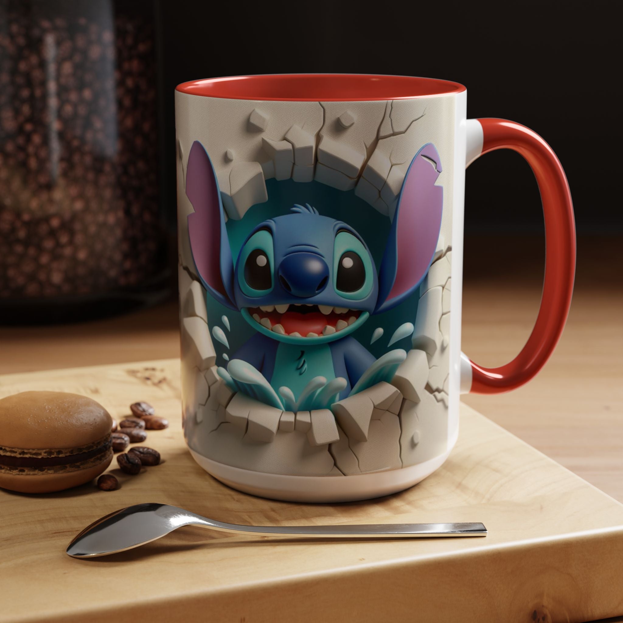 Stitch Peekaboo Accent Coffee Mug – Cute Alien Character 11/15oz