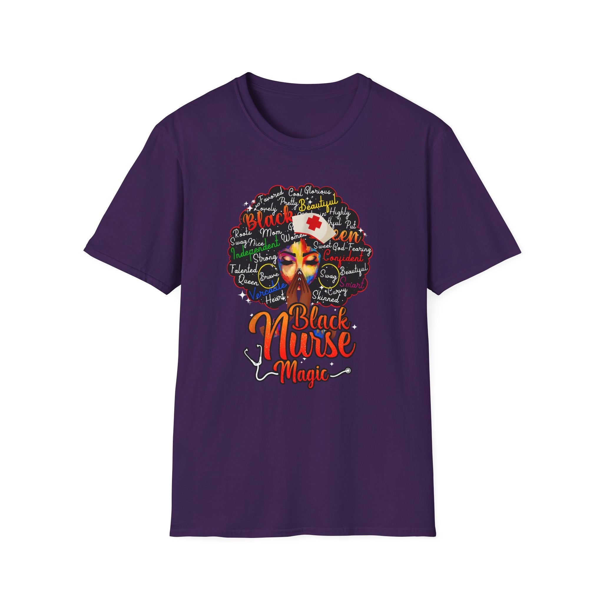 Black Nurse Magic T-Shirt – Nurse w/Black Afro Graphic Tee for Black Nurses
