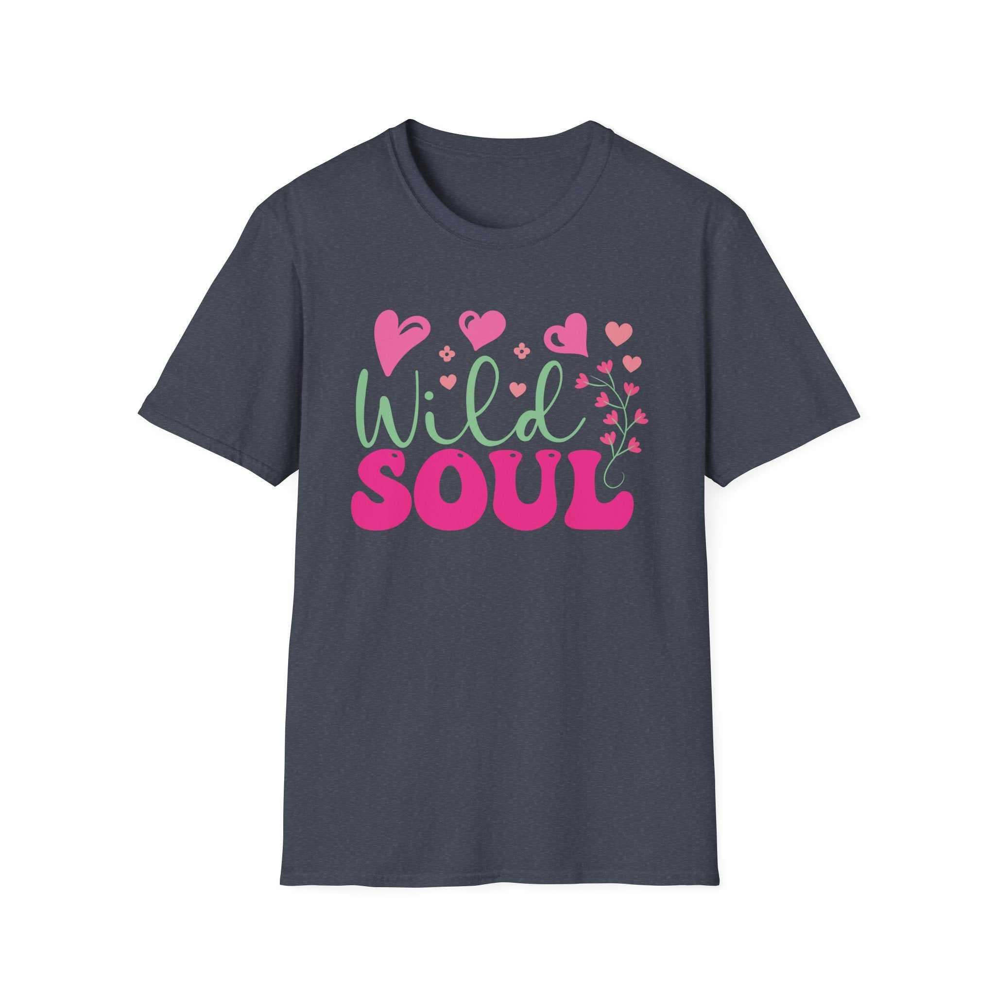 Wild Soul T-Shirt — Pink & Green Heart Graphic Tee