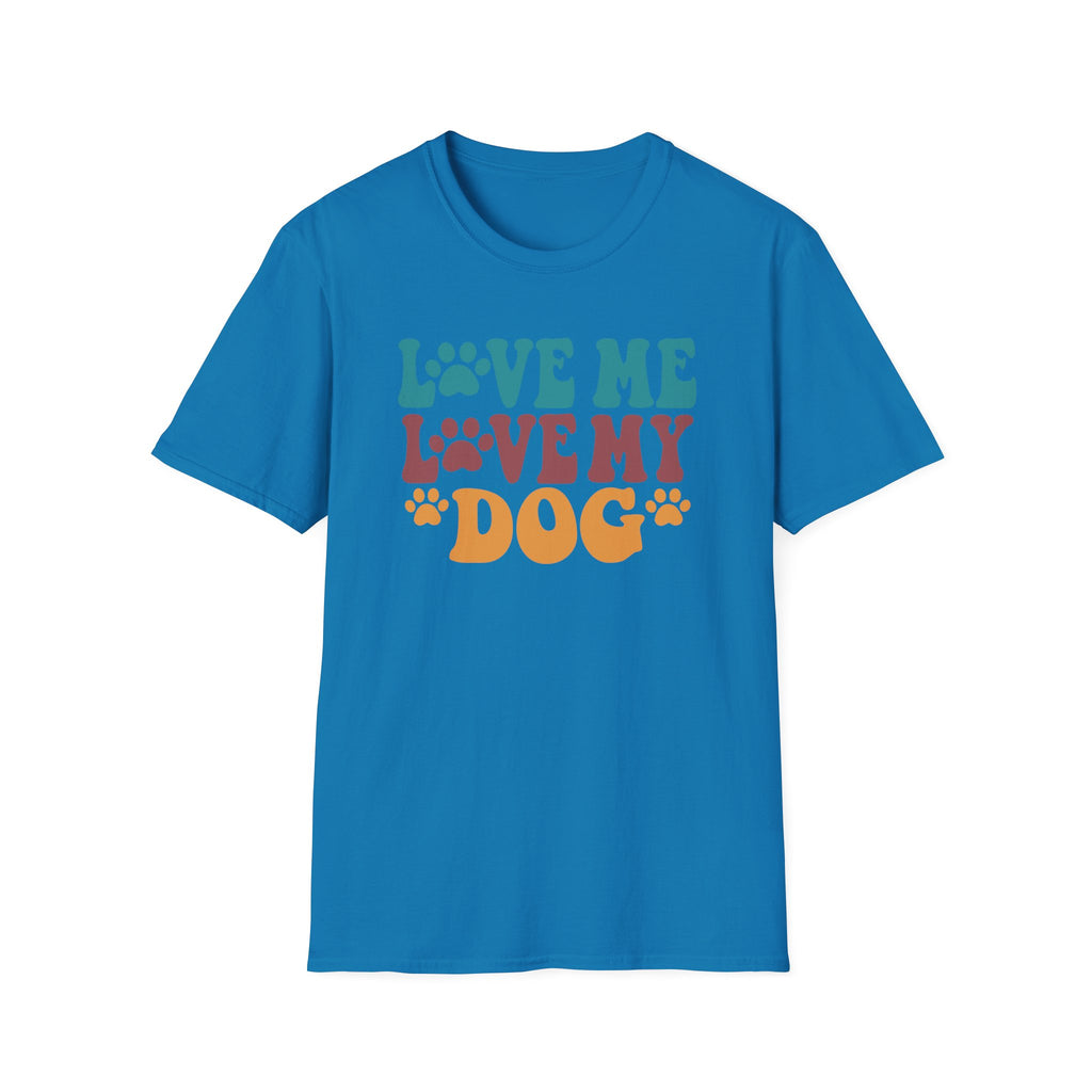 Love Me Love My Dog T-Shirt — Retro Paw Print Dog Lover Tee