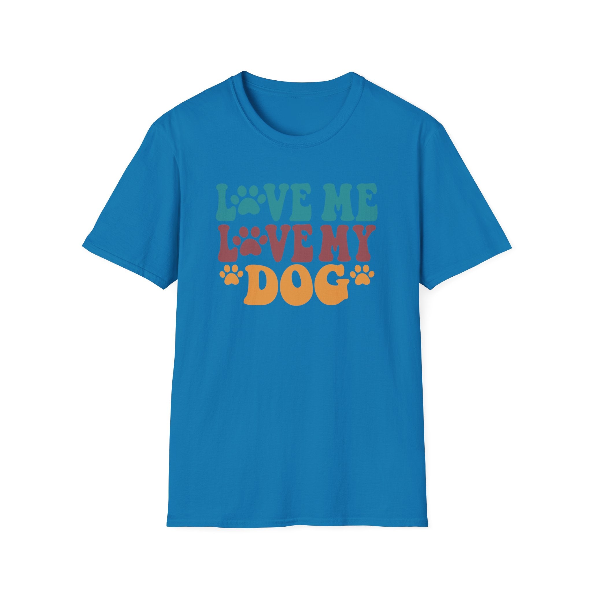 Love Me Love My Dog T-Shirt — Retro Paw Print Dog Lover Tee