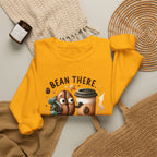 Coffee Crewneck Sweatshirt — “Bean There, Brewed That” Cute Coffee Bean Design