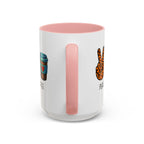 Peace • Love • Coffee Accent Mug — Leopard Peace Sign Coffee Lover Gift