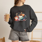 "Life Without Coffee Is Depresso" Cute Cafe Graphic — Coffee Crewneck Sweatshirt