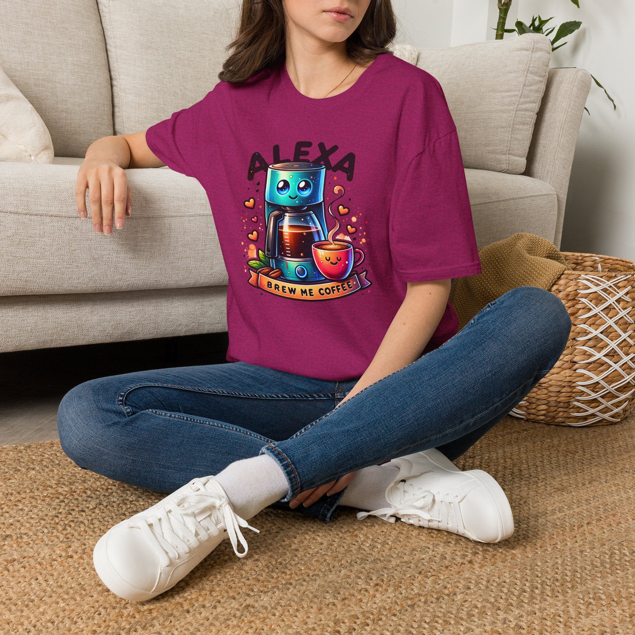 Alexa Coffee Robot T‑Shirt — Cute Brew Me Coffee Tee for Coffee Lovers