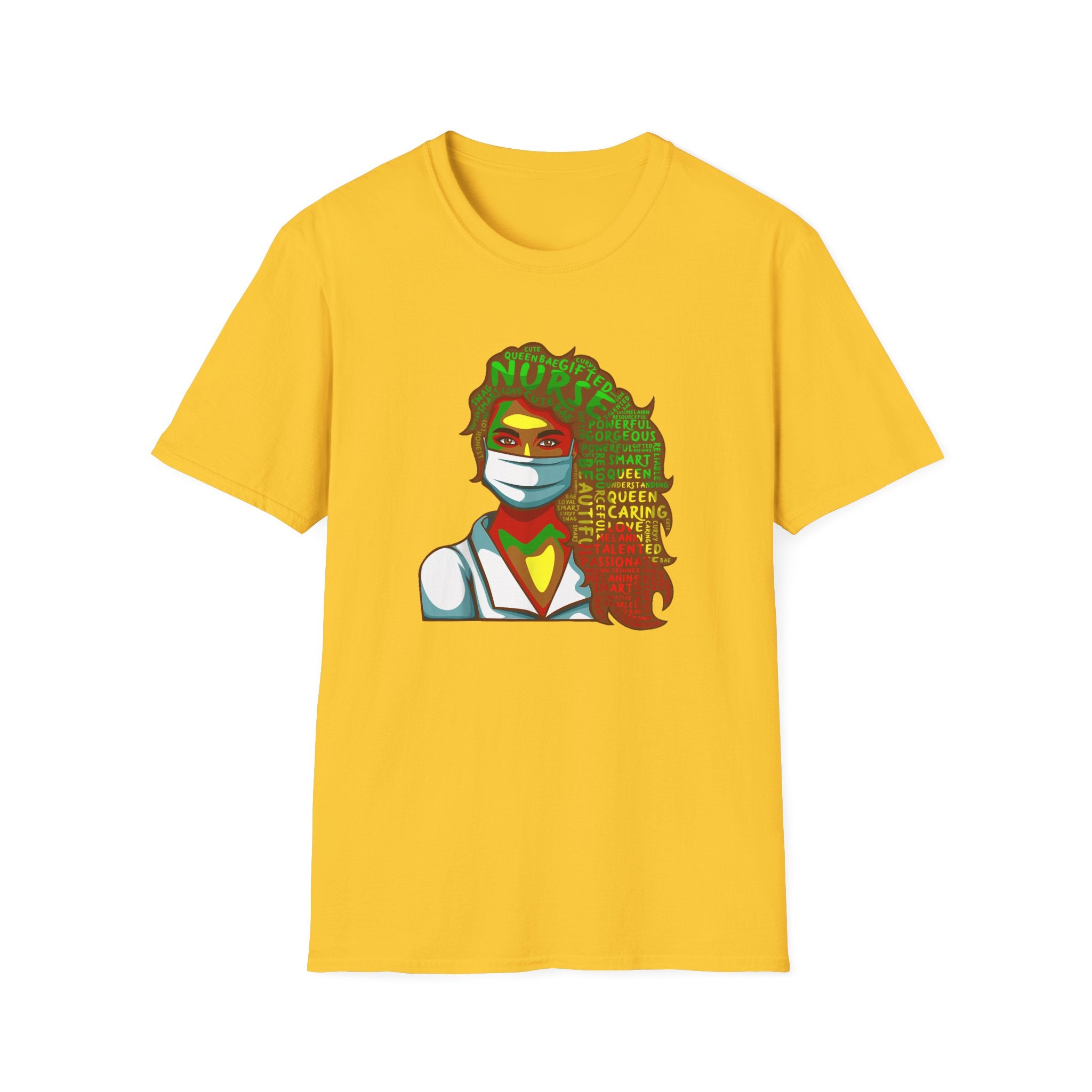 Nurse Queen Masked Portrait T-Shirt — Caring Hero Nurse Gift