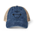 Embroidered "Van's Total Fitness" Barbell Washed Mesh-Ponytail Back Cap