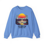Yellowstone National Park Sweatshirt — Retro Sunset Geyser Crewneck