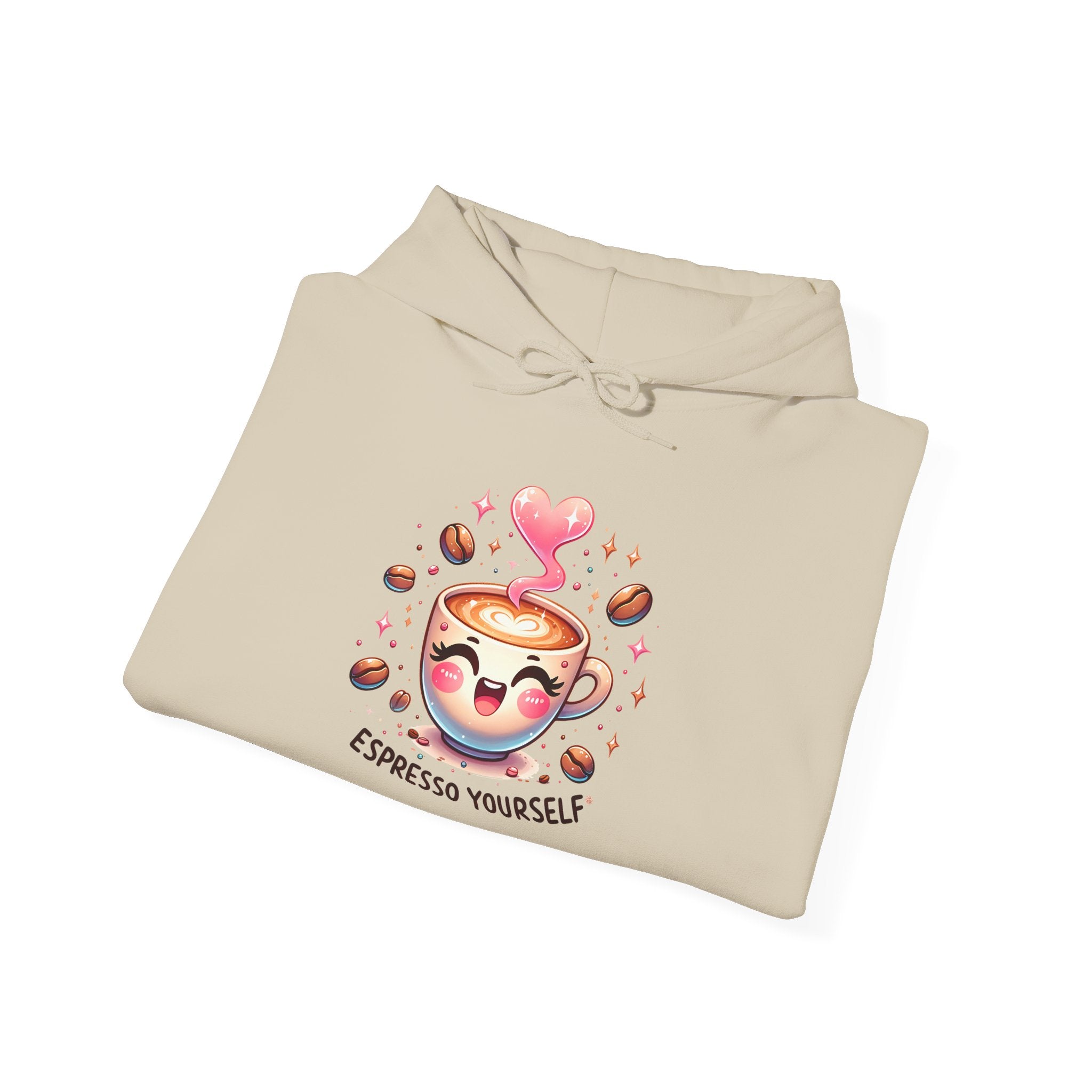 Espresso Yourself Hoodie - Cute Coffee Cup Graphic Hoodie for Coffee Lovers