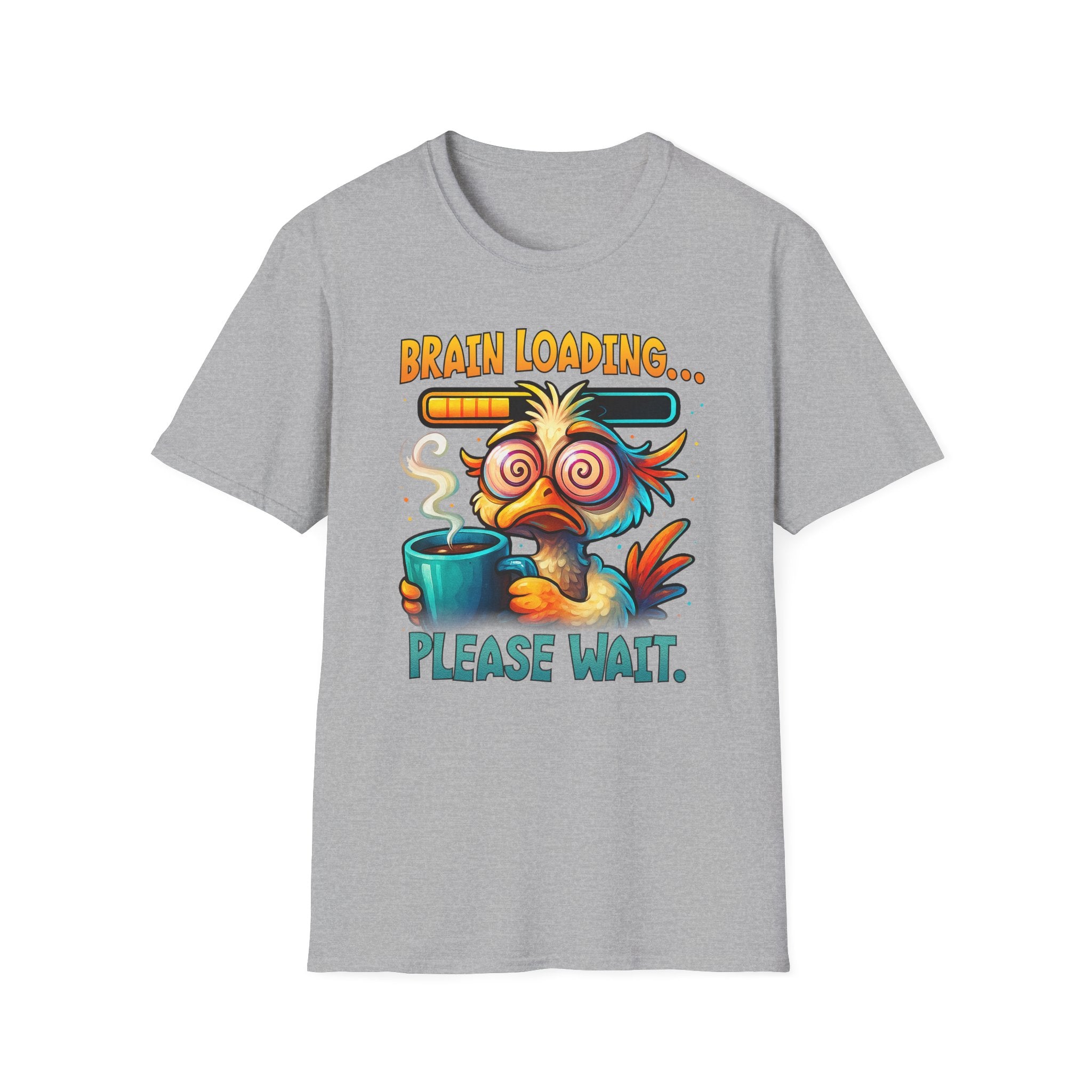 T-Shirt — ‘Brain Loading... Please Wait’ Funny Exhausted Coffee Tee
