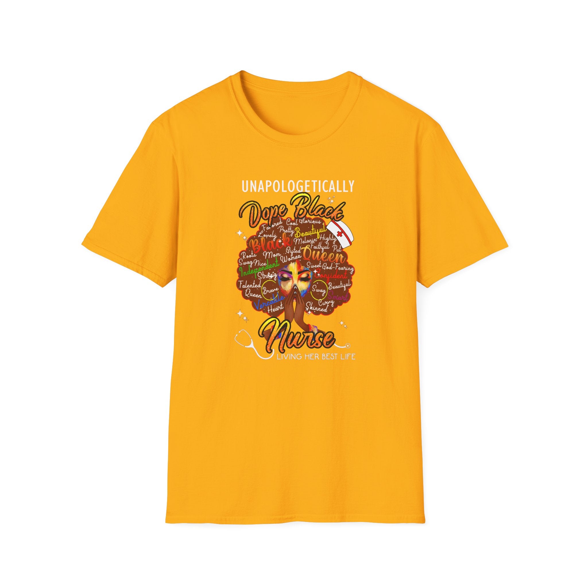 “Unapologetically Dope Black Nurse” Empowerment Tee —  Brown Afro Nurse T-Shirt