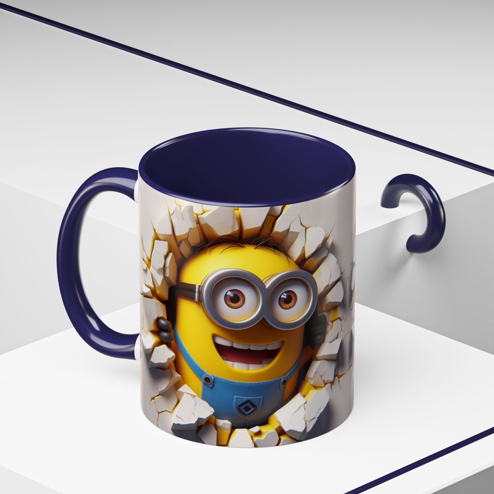 Minion "Breaking Wall" Accent Coffee Mug — Funny Cartoon Movie Character 11/15oz