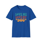 Love Me Love My Dog T-Shirt — Retro Paw Print Dog Lover Tee