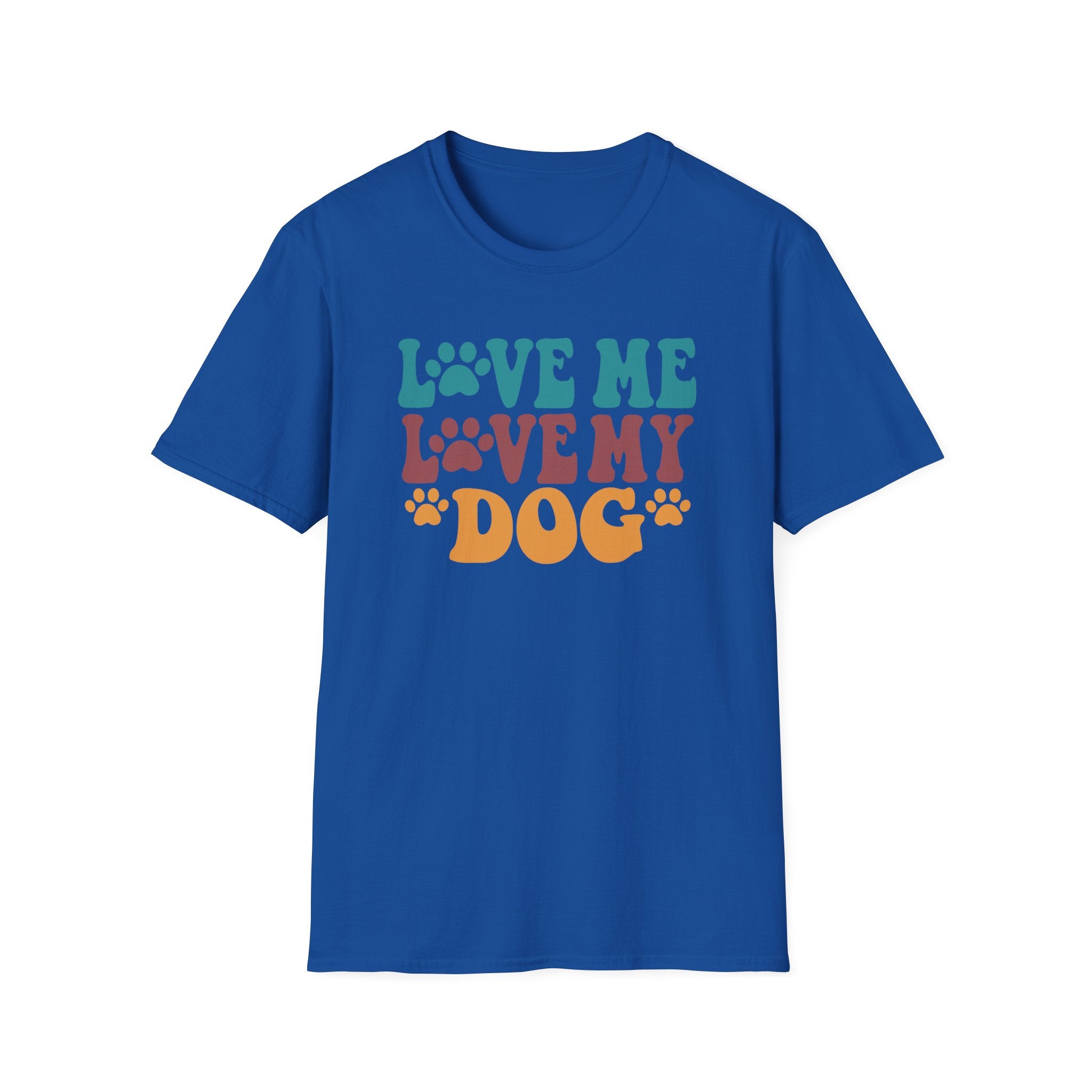 Love Me Love My Dog T-Shirt — Retro Paw Print Dog Lover Tee