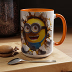 Minion "Breaking Wall" Accent Coffee Mug — Funny Cartoon Movie Character 11/15oz