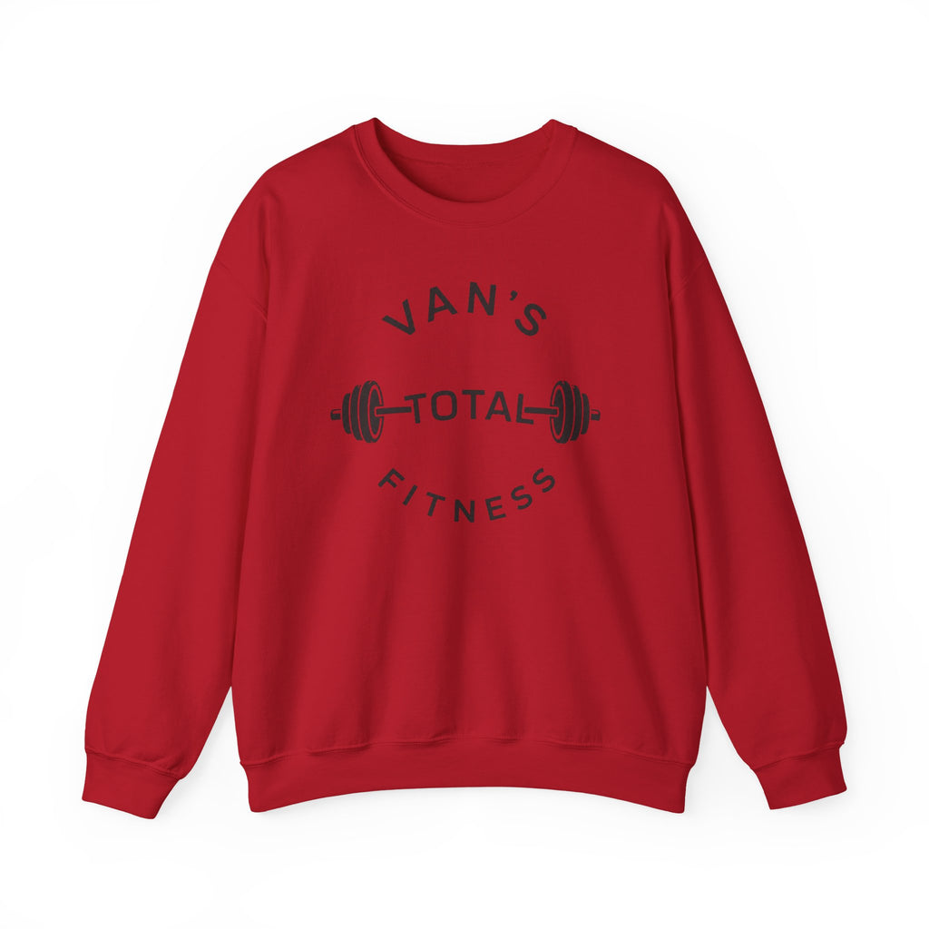 Fitness Crewneck Sweatshirt — "Van's Total Fitness" Barbell Logo