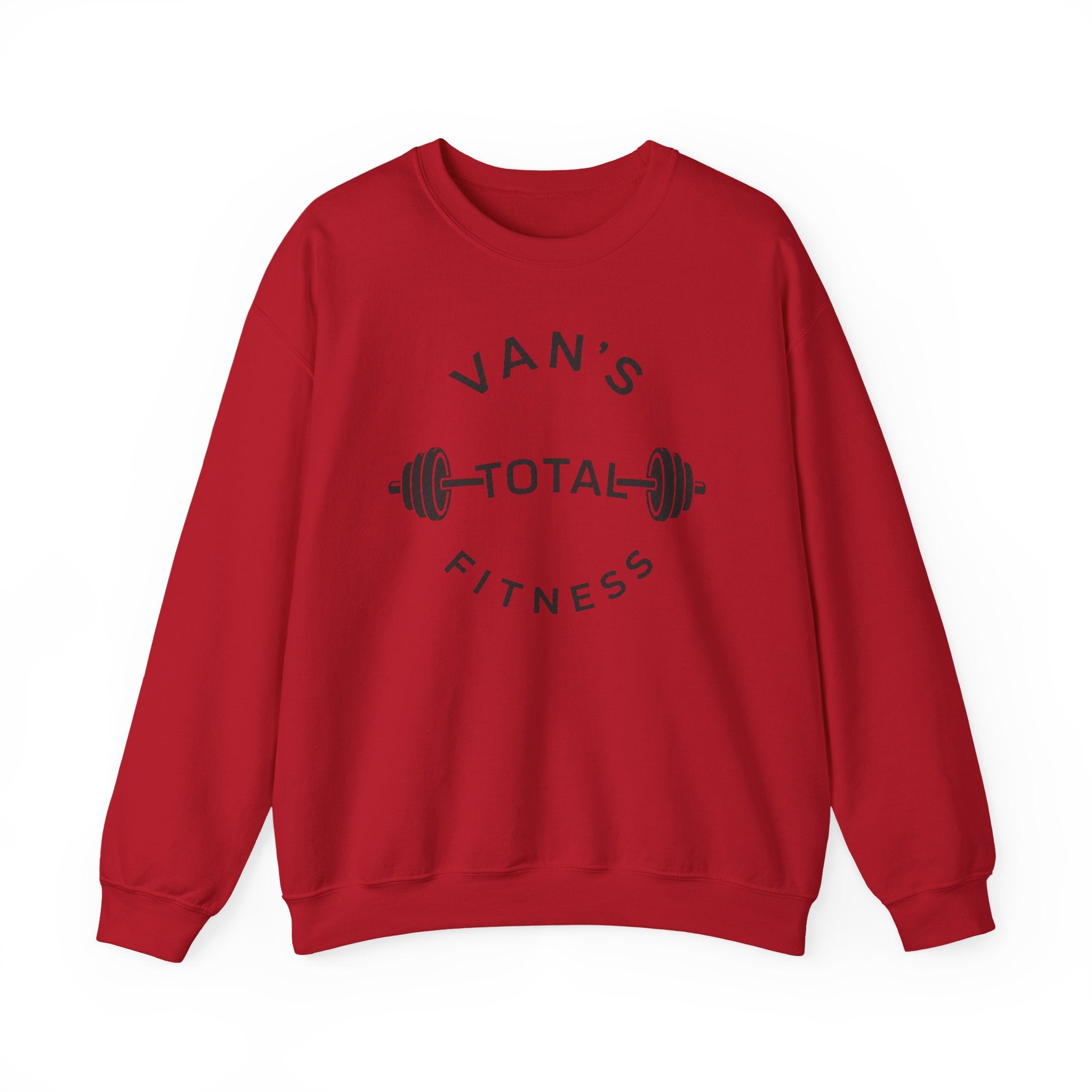 Fitness Crewneck Sweatshirt — "Van's Total Fitness" Barbell Logo