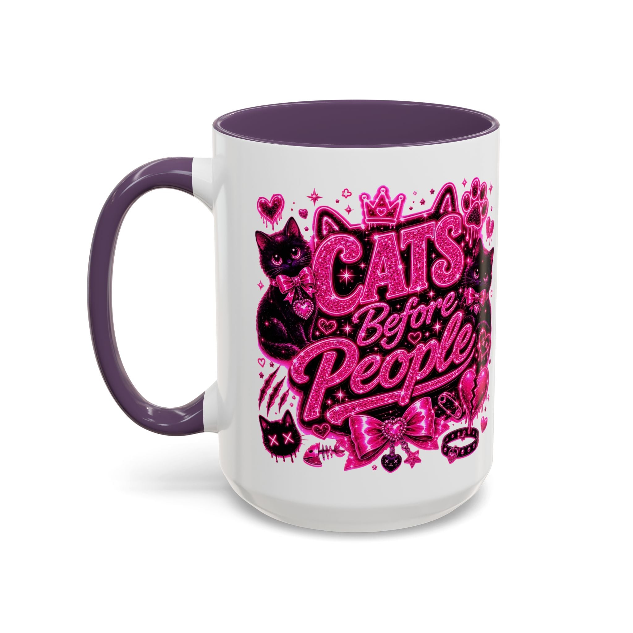 Cats Before People Coffee Mug — Pink Cat Lover Gift (11/15oz)