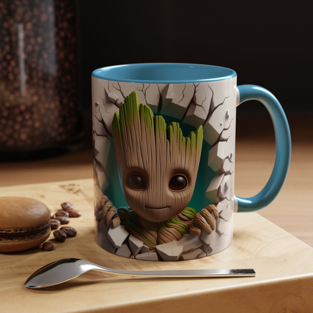 Baby Groot "Break Through" Accent Coffee Mug — Cute Guardians of the Galaxy Pop Art Gift (11/15 oz)