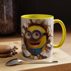 Minion "Breaking Wall" Accent Coffee Mug — Funny Cartoon Movie Character 11/15oz