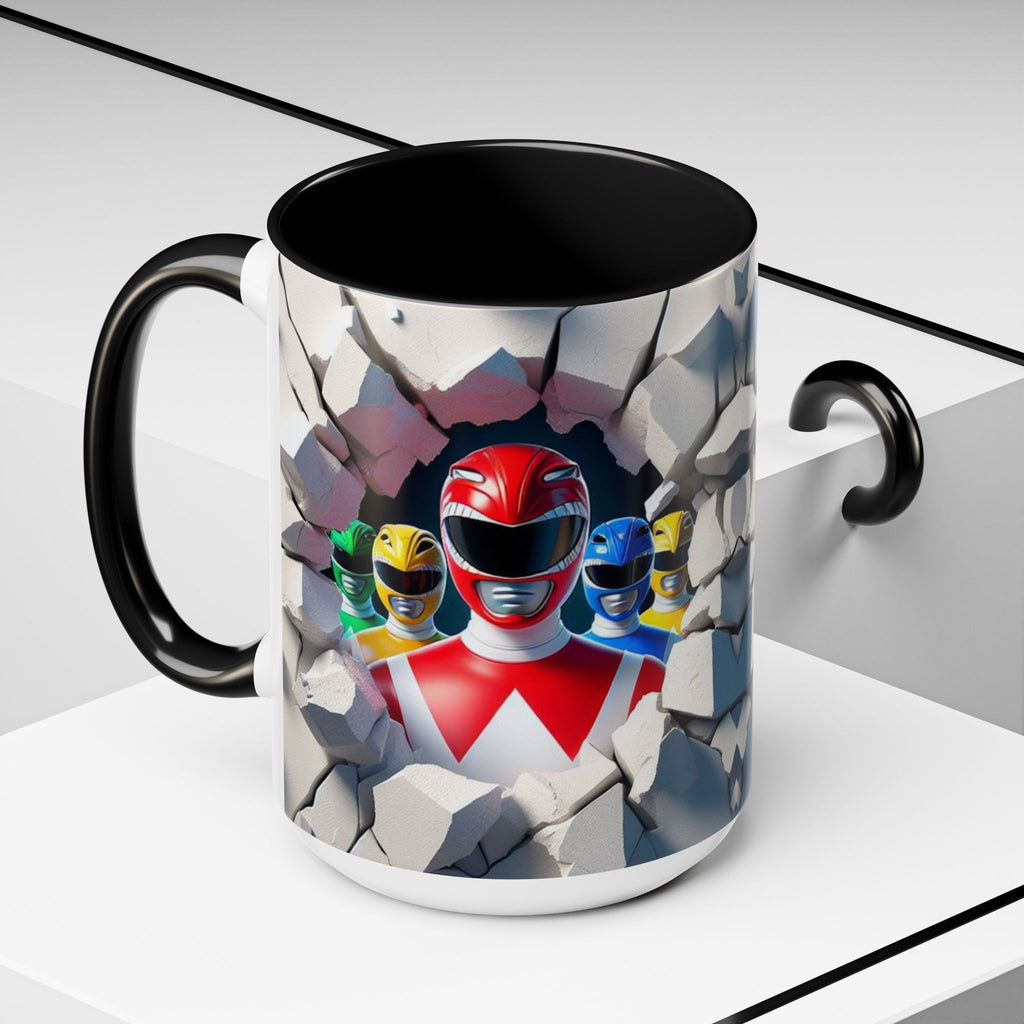 Power Rangers Coffee Mug — Retro Superhero Team Design (11/15 oz)