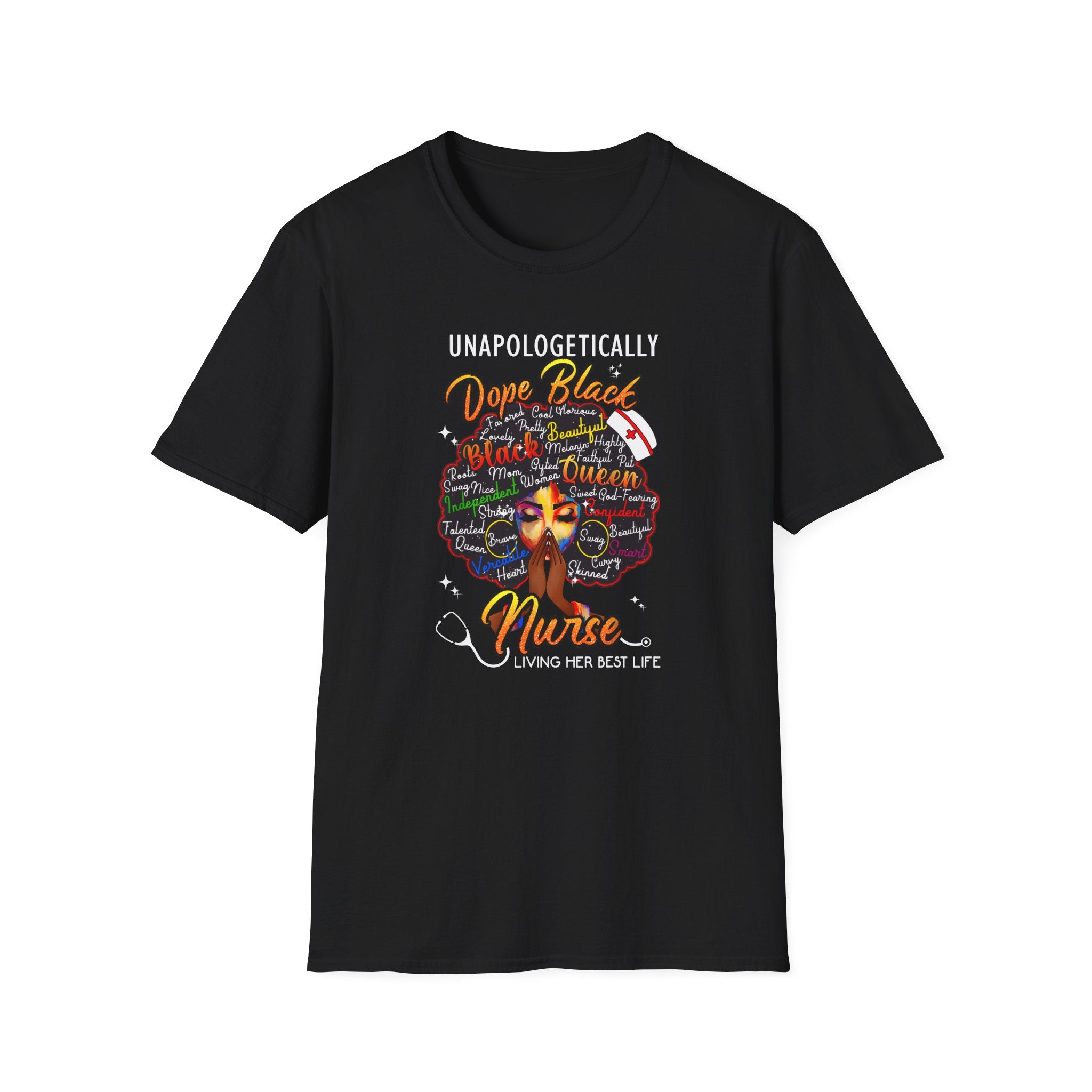 "Unapologetically Dope" Inspirational African American Nurse Tee — Black Afro Nurse T-Shirt