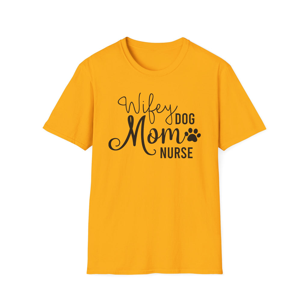 Wifey Dog Mom Nurse T-Shirt – Cute Paw Print Shirt for Nurses & Dog Lovers