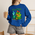 Sip Happens Sweatshirt — Funny Frog Coffee Crewneck