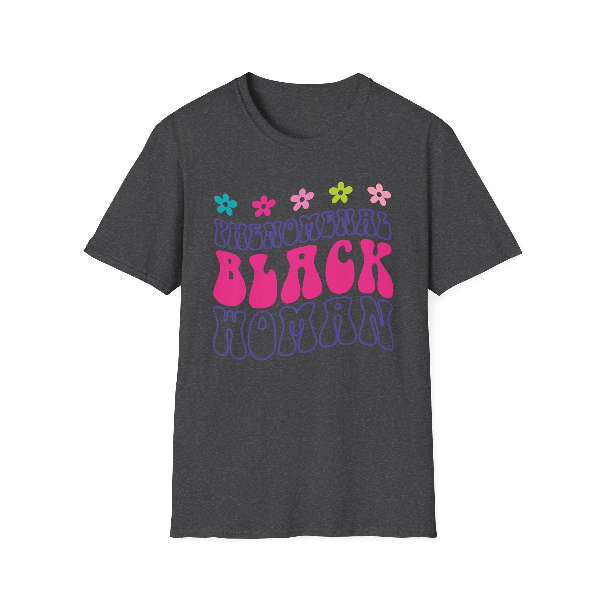 Retro 'Proud Black Woman' T-Shirt — Colorful Floral Graphic Tee