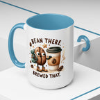 Bean There Brewed That Coffee Mug — Cute Coffee Bean & Cup Accent Mug (11/15oz)