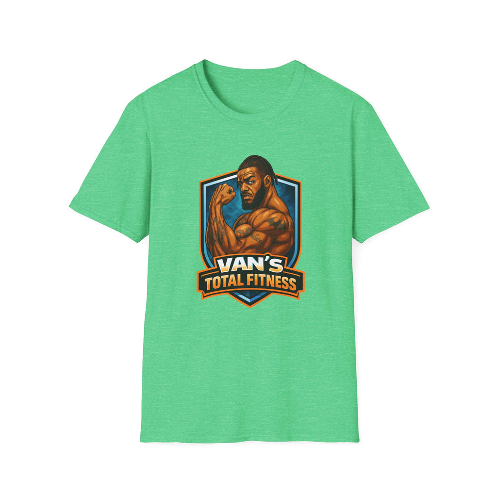 Van's Total Fitness T-Shirt | Muscular Bodybuilder Logo Tee