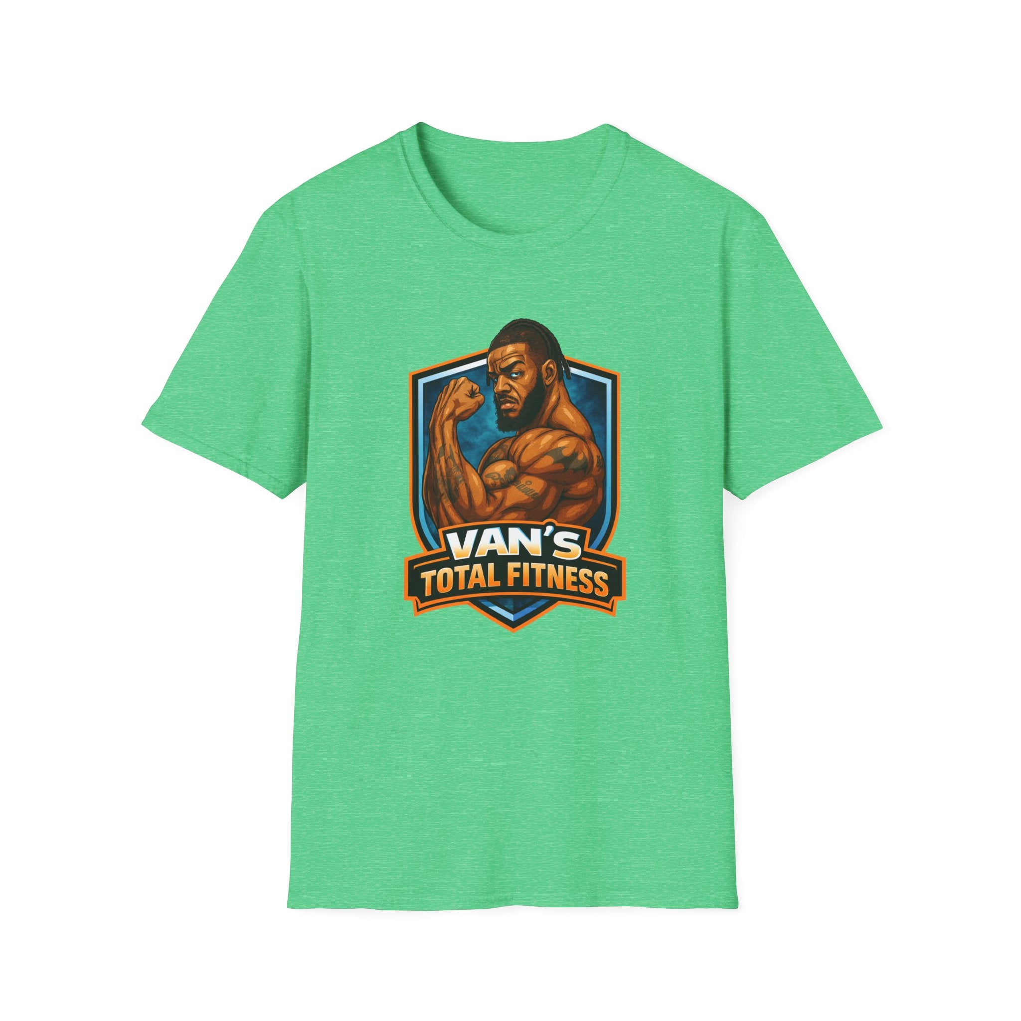 Van's Total Fitness T-Shirt | Muscular Bodybuilder Logo Tee