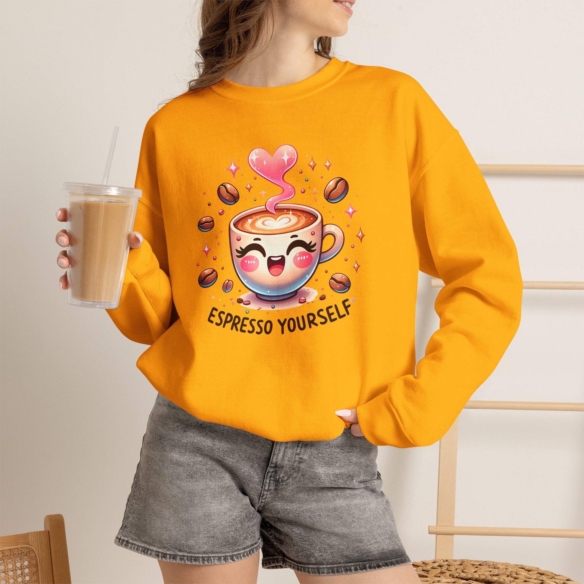 Espresso Yourself Cute Coffee Crewneck Sweatshirt