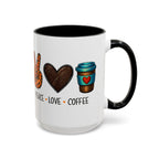 Peace • Love • Coffee Accent Mug — Leopard Peace Sign Coffee Lover Gift