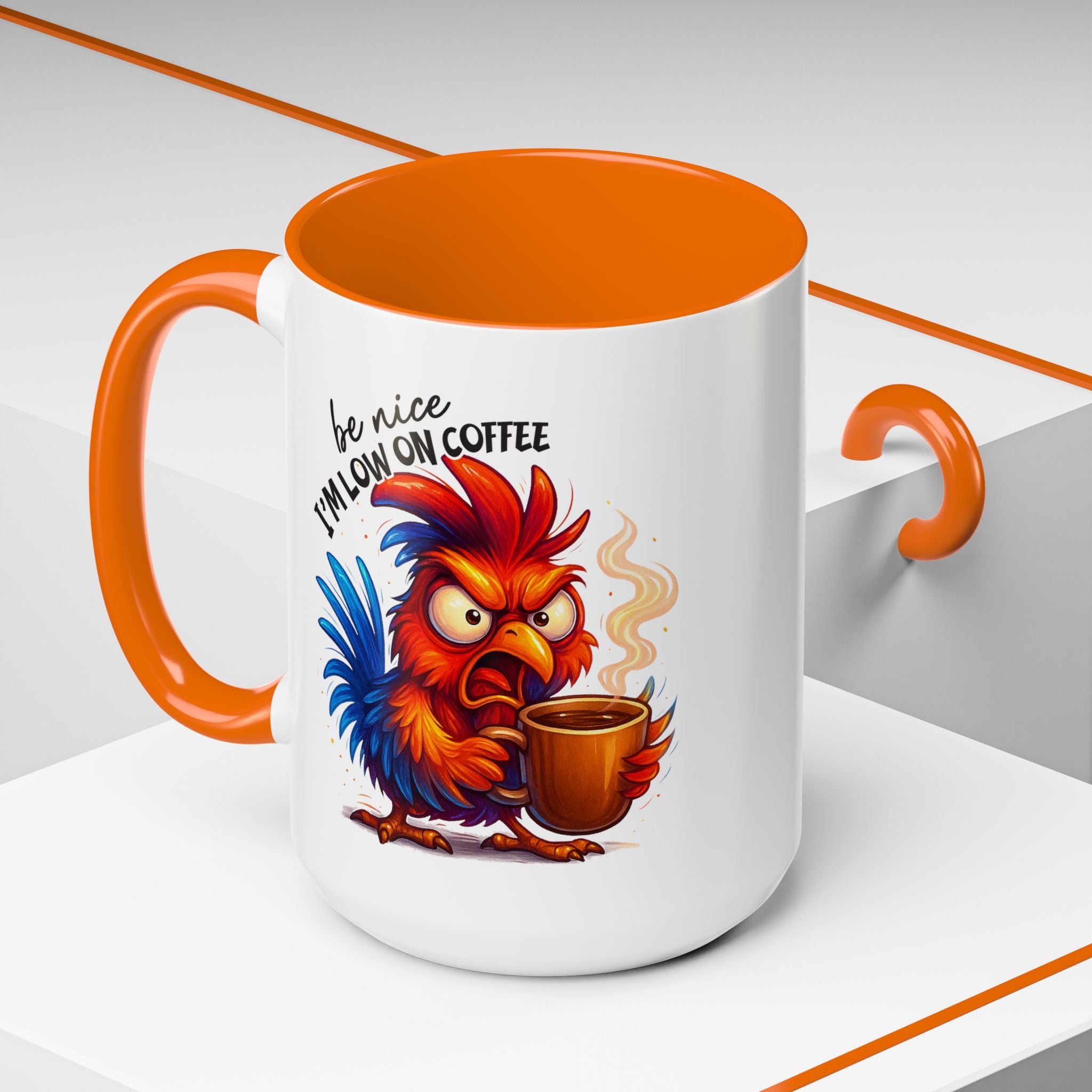 Angry Rooster 'Be Nice I'm Low on Coffee' Ceramic Coffee Mug (11/15oz)