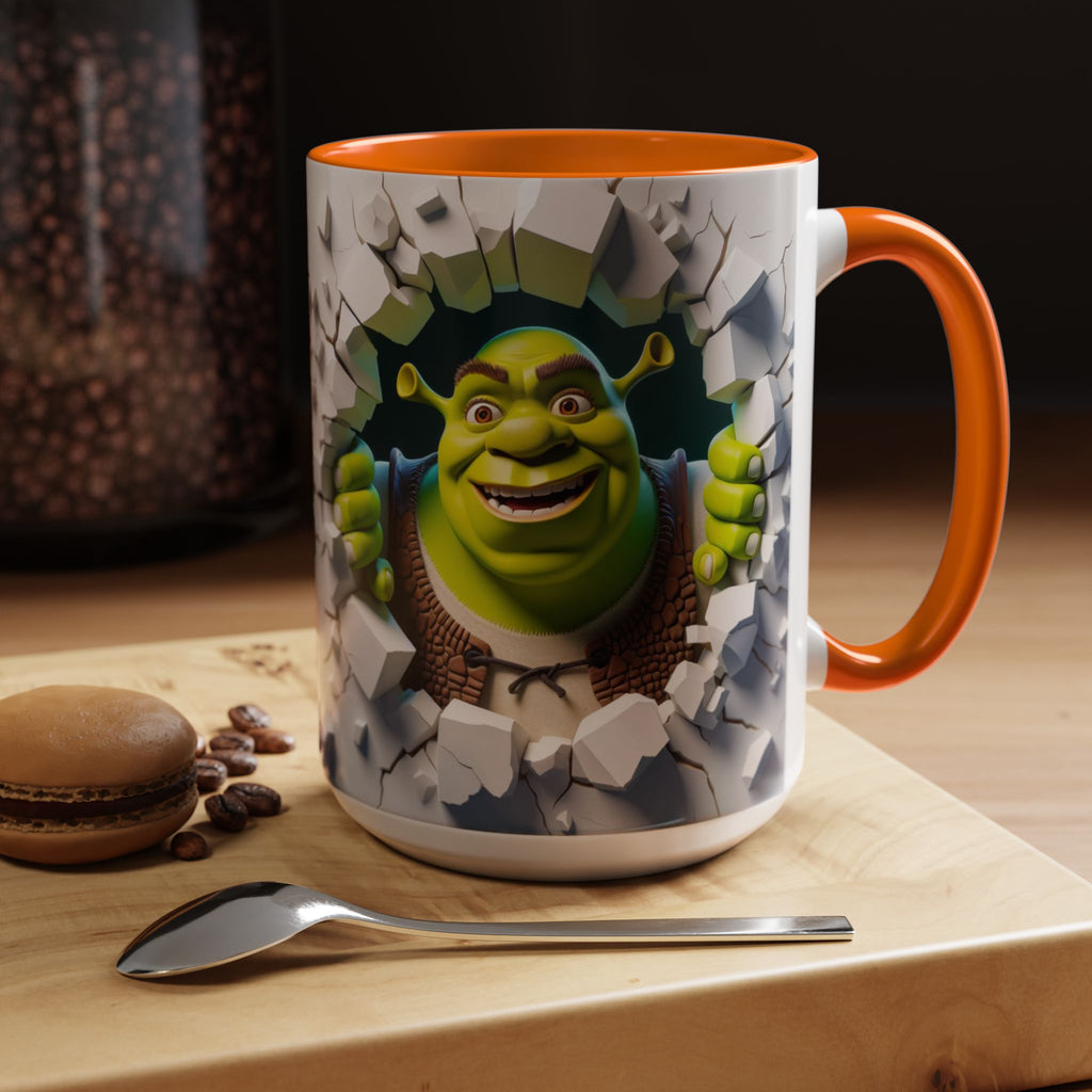 Shrek Peekaboo Accent Coffee Mug — Funny Green Ogre Ceramic 11/15oz