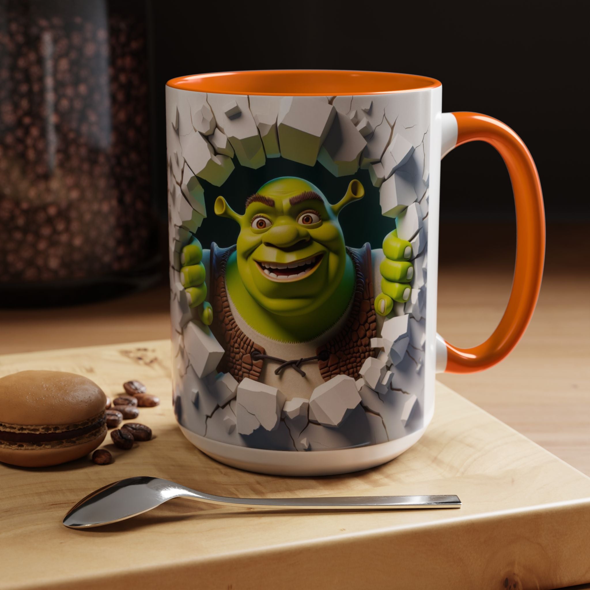 Shrek Peekaboo Accent Coffee Mug — Funny Green Ogre Ceramic 11/15oz