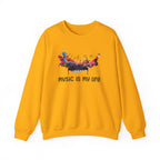 Music Is My Life Sweatshirt — Colorful Piano Graphic Crewneck
