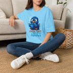 Cute Blue Bird 'Coffee First Adult' Graphic Tee — T-Shirt