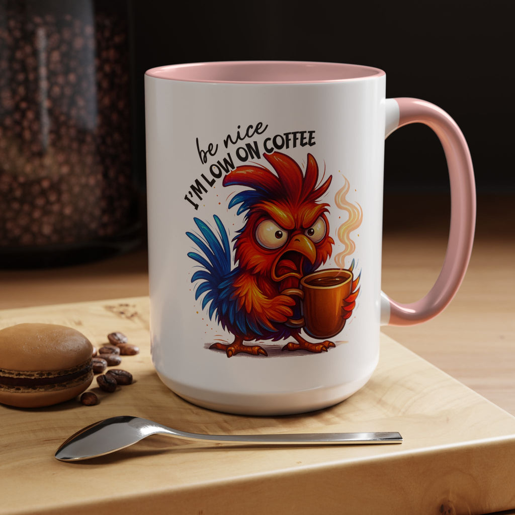 Angry Rooster 'Be Nice I'm Low on Coffee' Ceramic Coffee Mug (11/15oz)