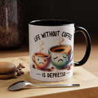 "Life Without Coffee Is Depresso" Accent Ceramic Mug (11/15oz) — Coffee Mug